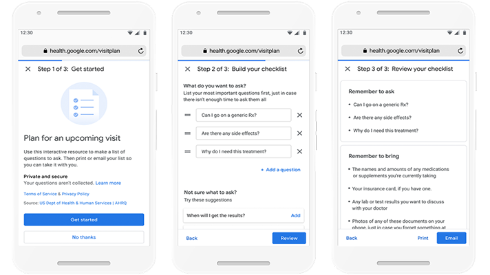 Google Health and HHS' AHRQ detail new pilot project helping patients prep for their doctor's appointment – Mobihealth News